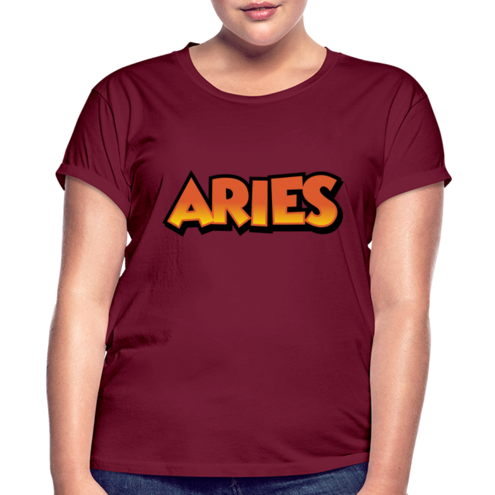 Women's Aries Oneeighty Relaxed Fit T-Shirt - burgundy