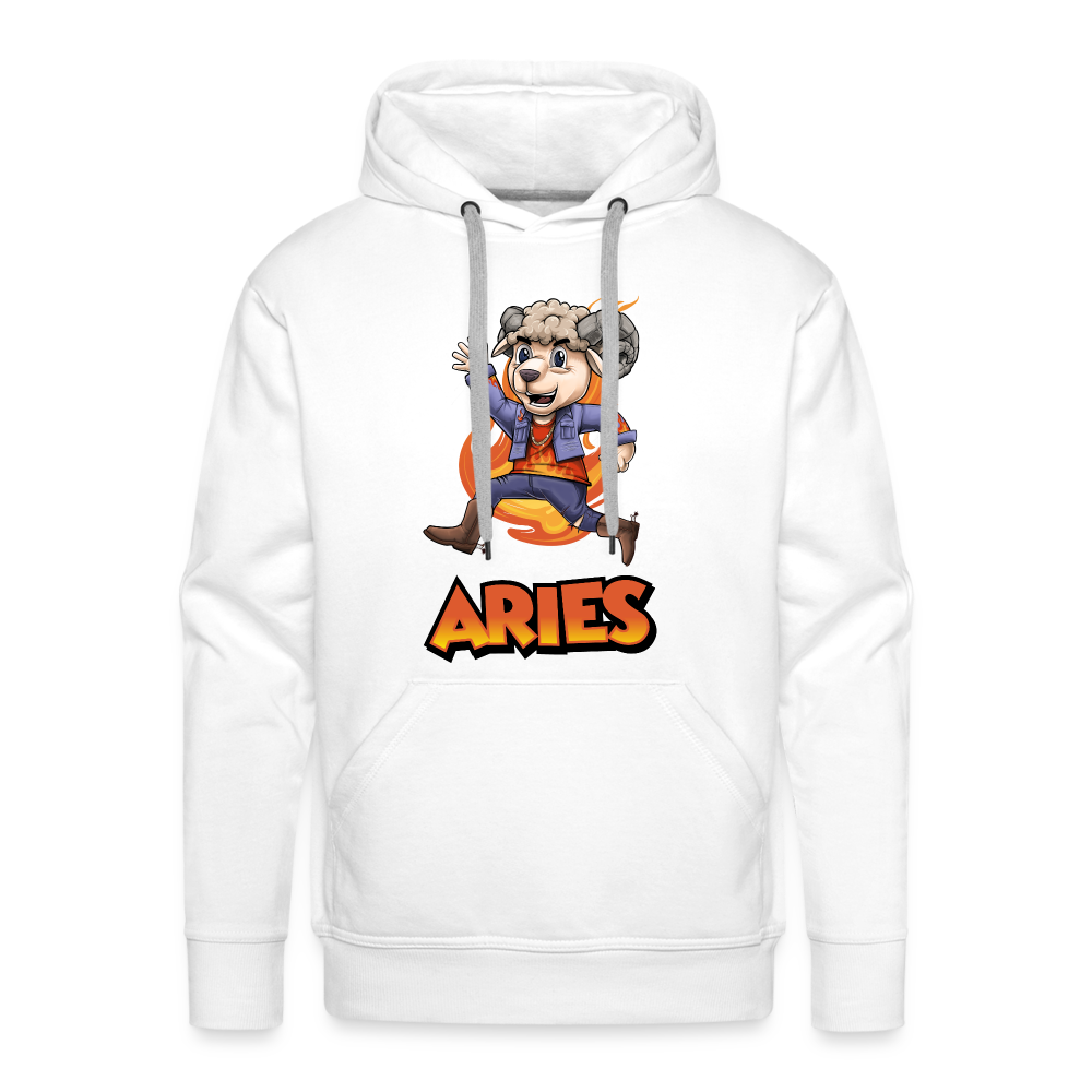 Men’s Playful Aries Premium Hoodie - white