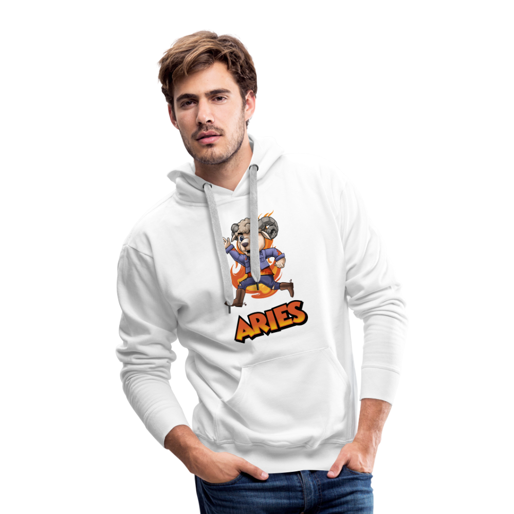 Men’s Playful Aries Premium Hoodie - white