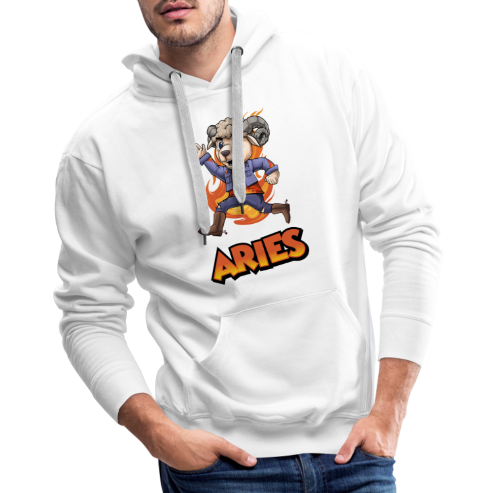 Men’s Playful Aries Premium Hoodie - white