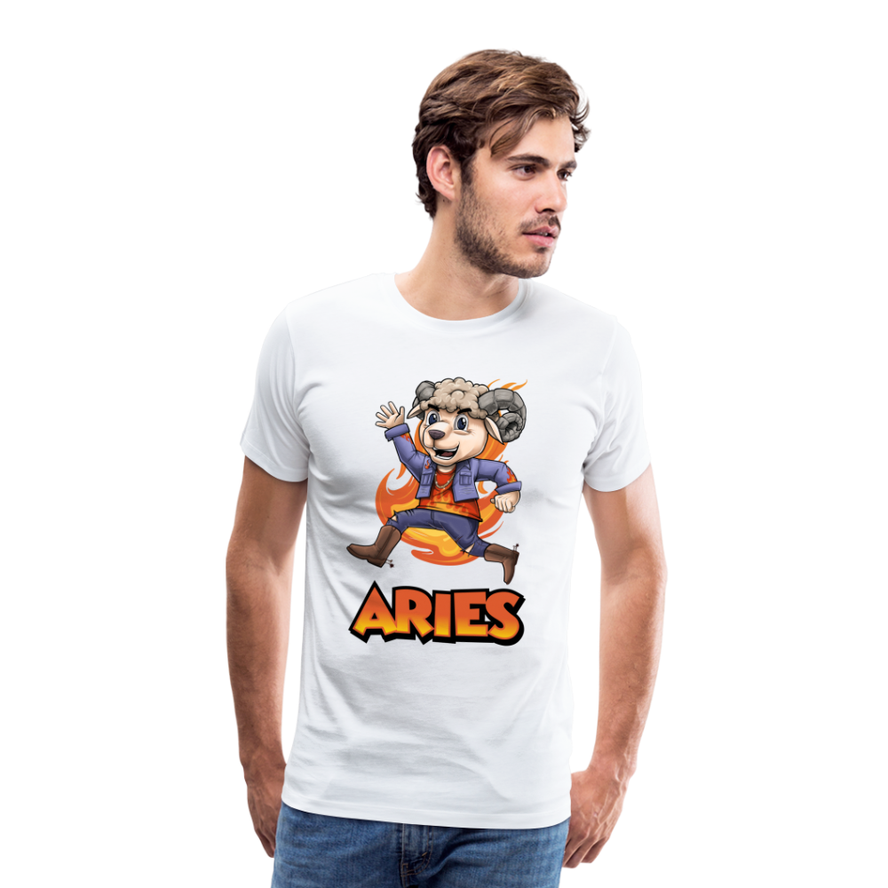 Men's Playful Aries Premium T-Shirt - white