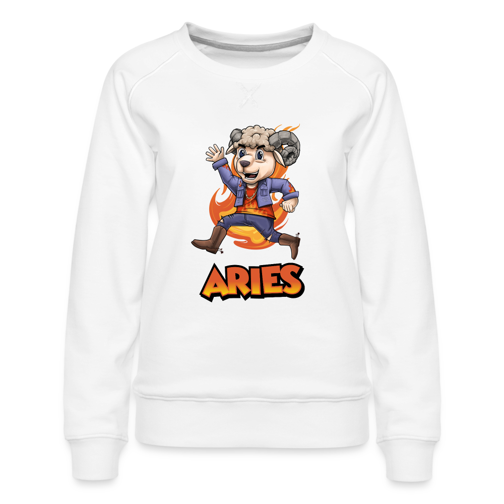 Women’s Playful Aries Premium Sweatshirt - white