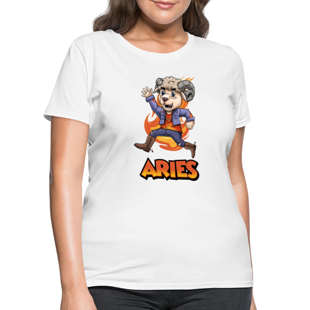 Women's Playful Aries T-Shirt - white