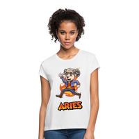 Thumbnail for Women's Playful Aries Relaxed Fit T-Shirt - white