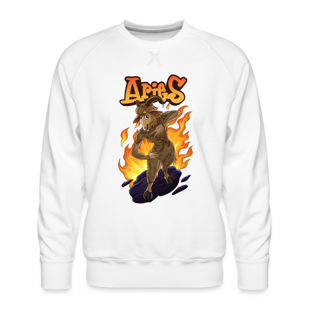 Men’s Fiery Aries Premium Sweatshirt - white