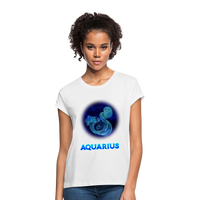 Thumbnail for Women's Aquarius Relaxed Fit T-Shirt - white