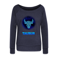 Thumbnail for Women's Taurus Wideneck Sweatshirt - melange navy