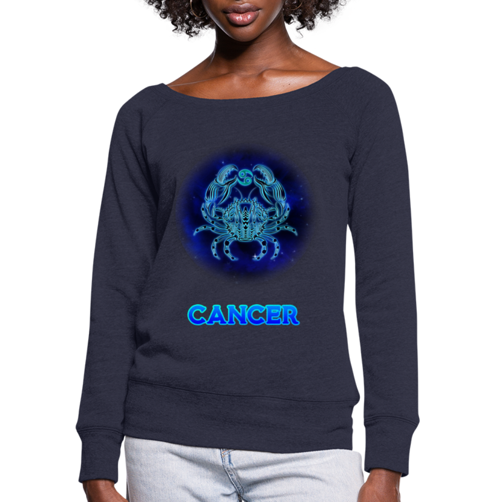 Women's Cancer Wideneck Sweatshirt - melange navy