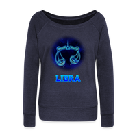 Thumbnail for Women's Libra Wideneck Sweatshirt - melange navy