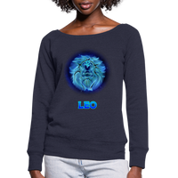 Thumbnail for Women's Leo Wideneck Sweatshirt - melange navy