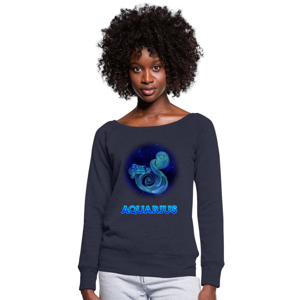 Women's Aquarius Wideneck Sweatshirt - melange navy