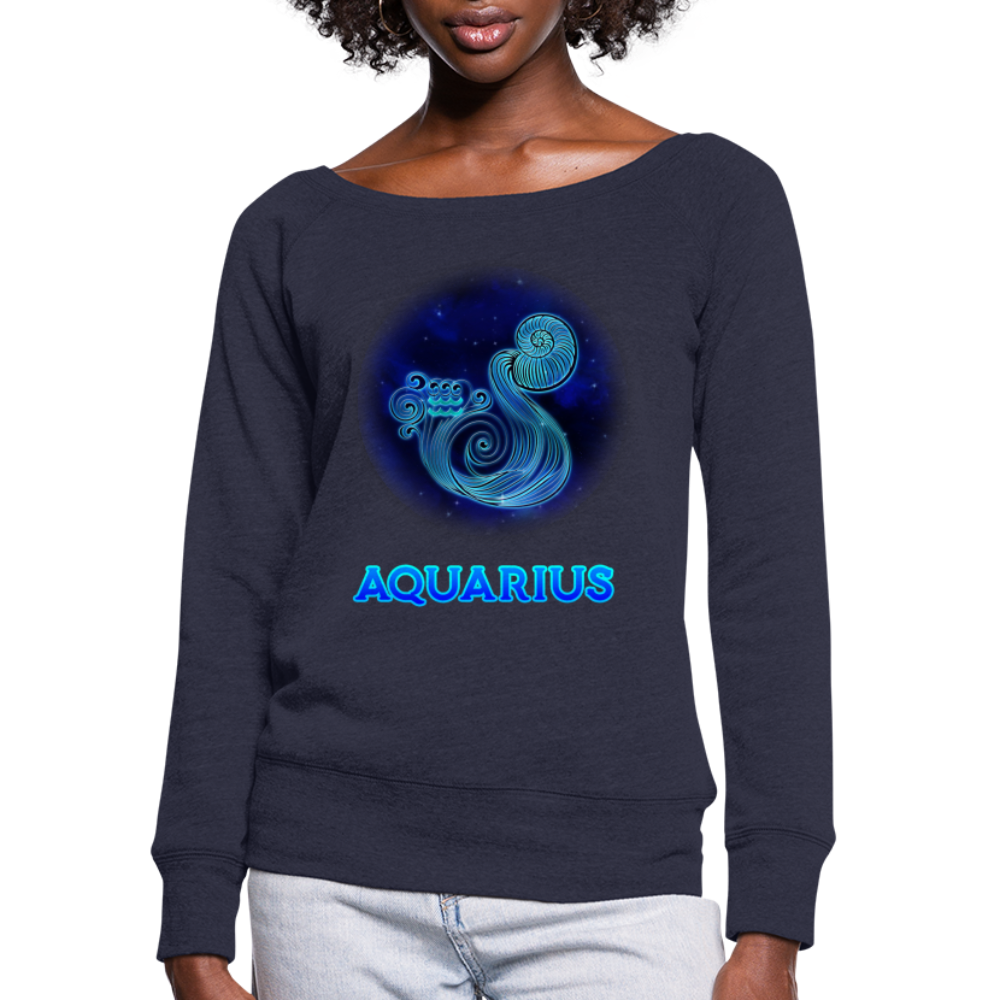 Women's Aquarius Wideneck Sweatshirt - melange navy