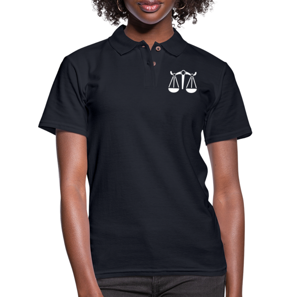 Women's Libra Black Polo Shirt - midnight navy
