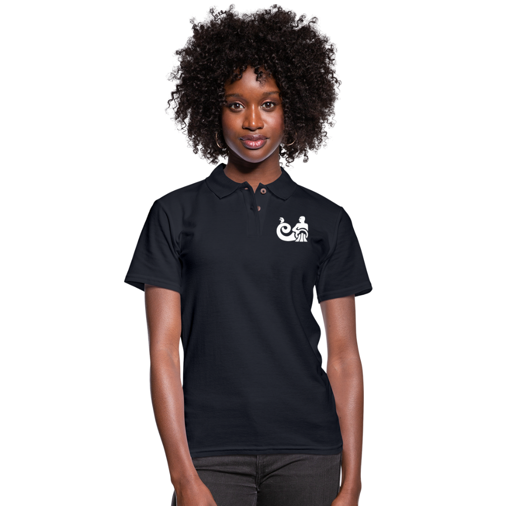 Women's Aquarius Black Polo Shirt - midnight navy