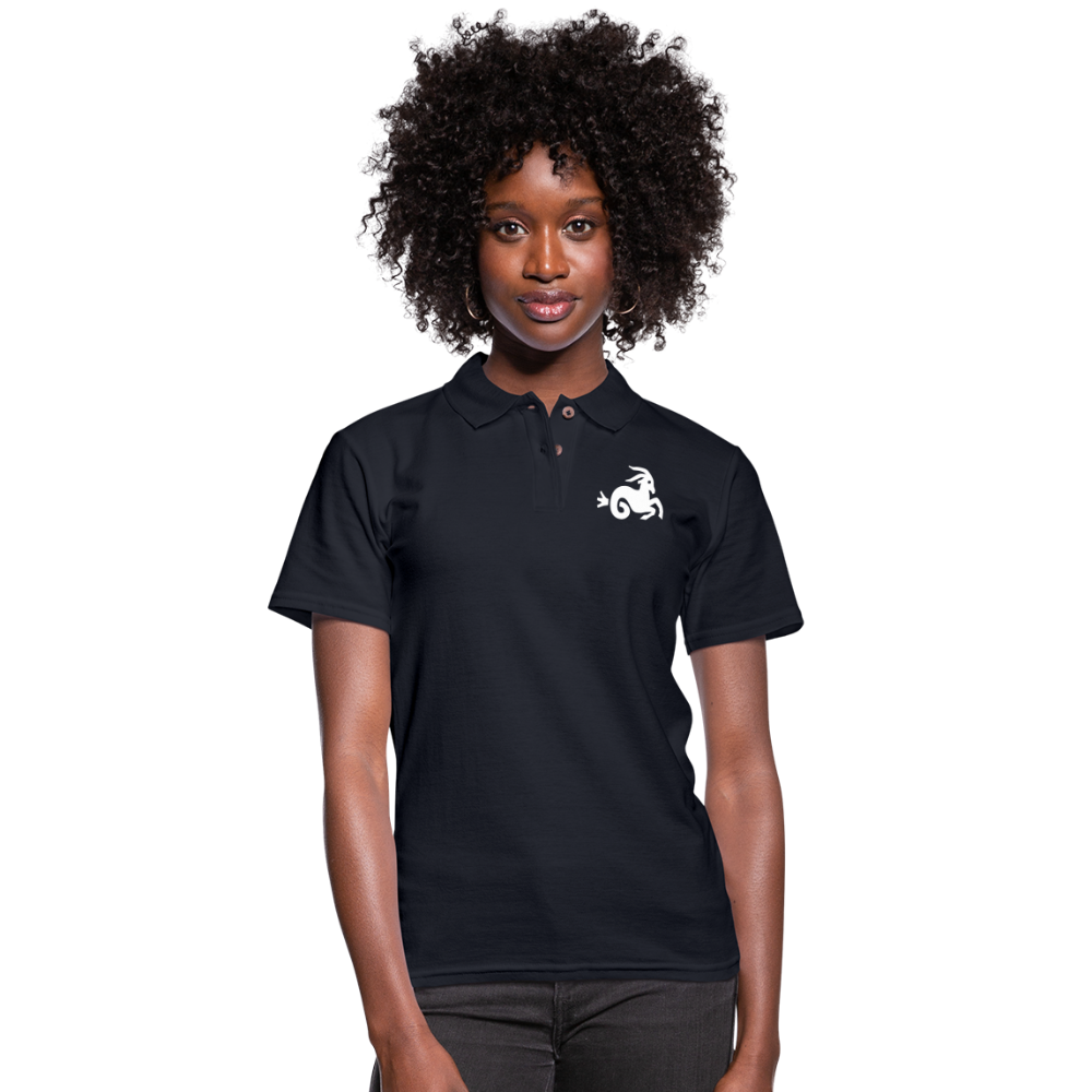 Women's Capricorn Black Polo Shirt - midnight navy