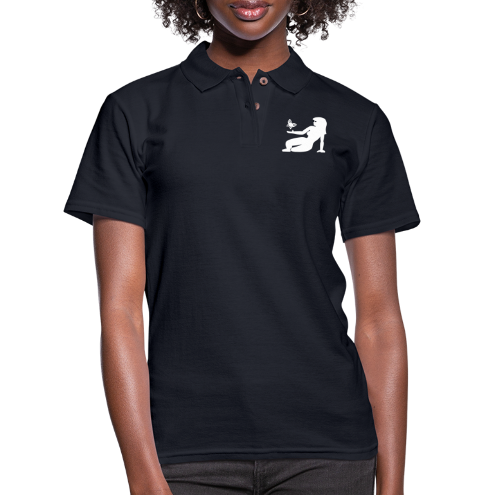 Women's Virgo Black Polo Shirt - midnight navy