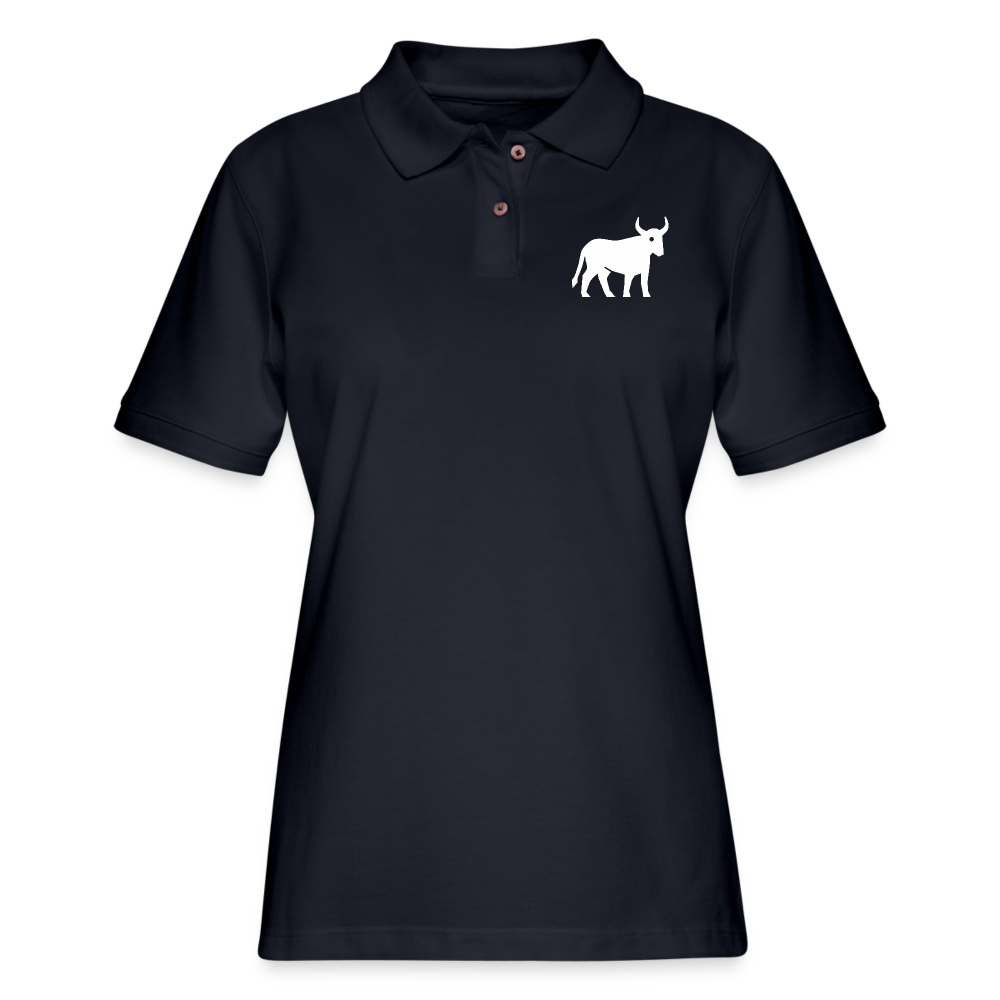 Women's Taurus Black Polo Shirt - midnight navy