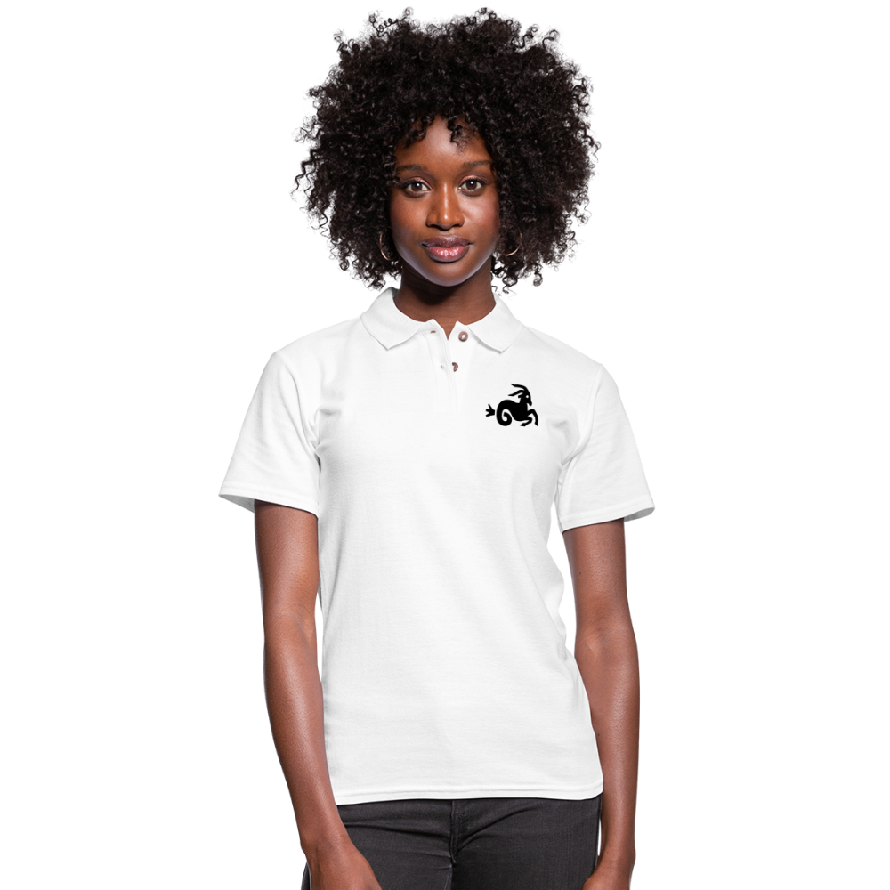 Women's Capricorn White Polo Shirt - white