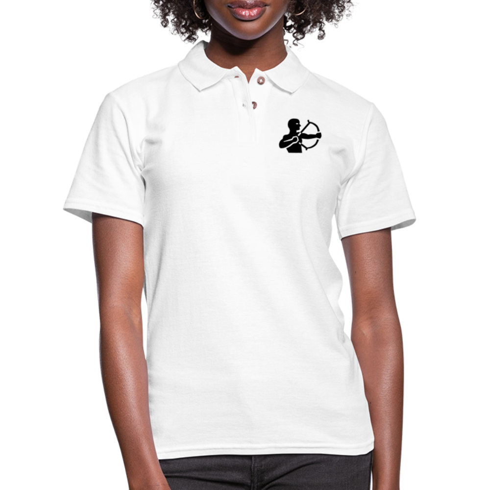 Women's Sagittarius White Polo Shirt - white