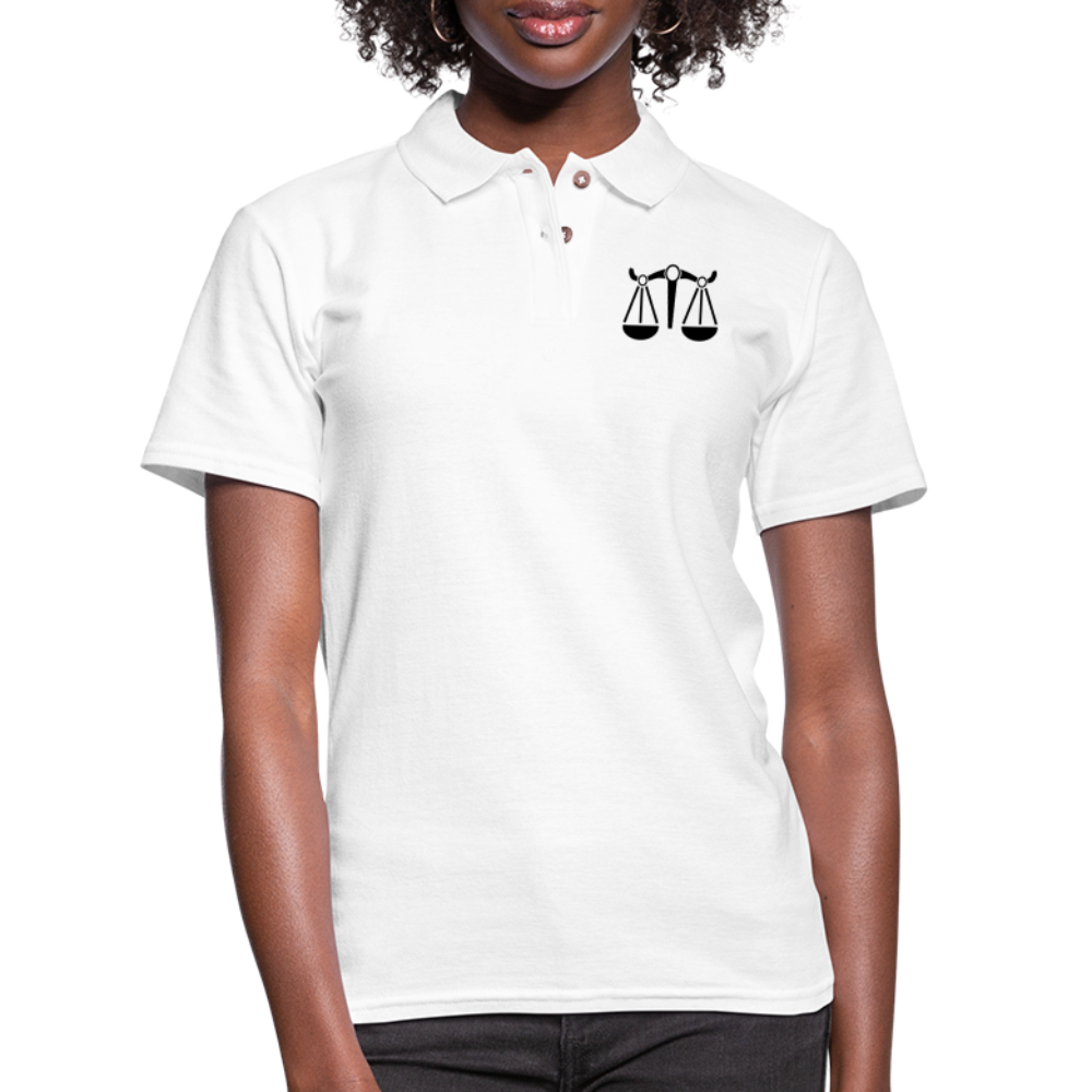 Women's Libra White Polo Shirt - white