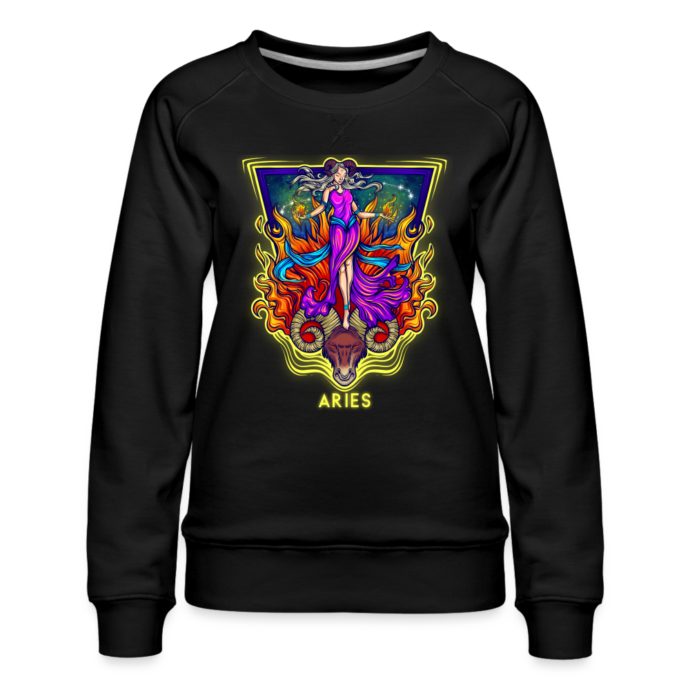 Women’s Cosmic Aries Premium Sweatshirt - black