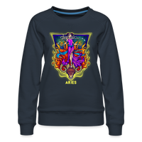 Thumbnail for Women’s Cosmic Aries Premium Sweatshirt - navy