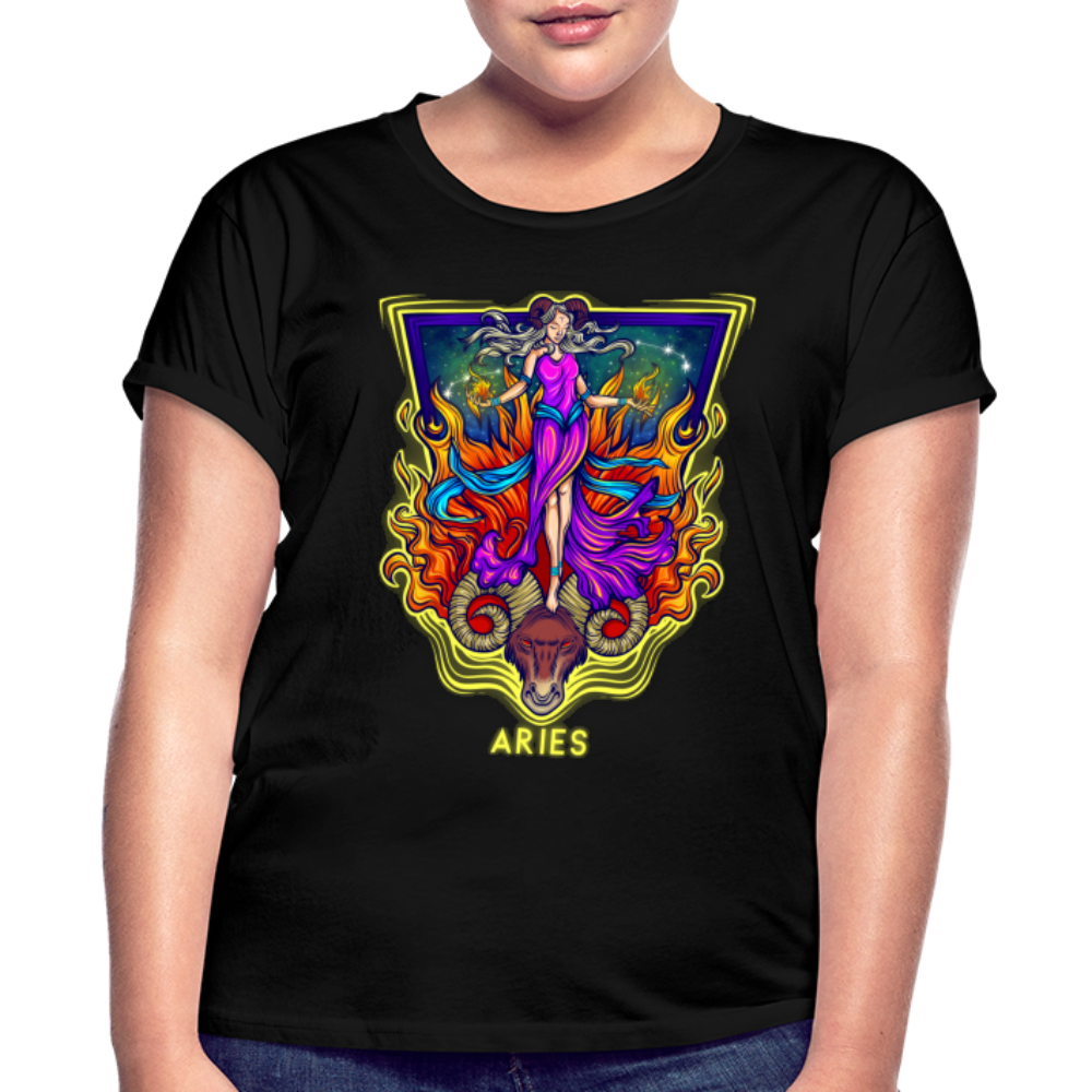 Women's Cosmic Aries Relaxed Fit T-Shirt - black