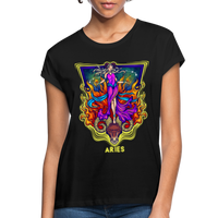 Thumbnail for Women's Cosmic Aries Relaxed Fit T-Shirt - black