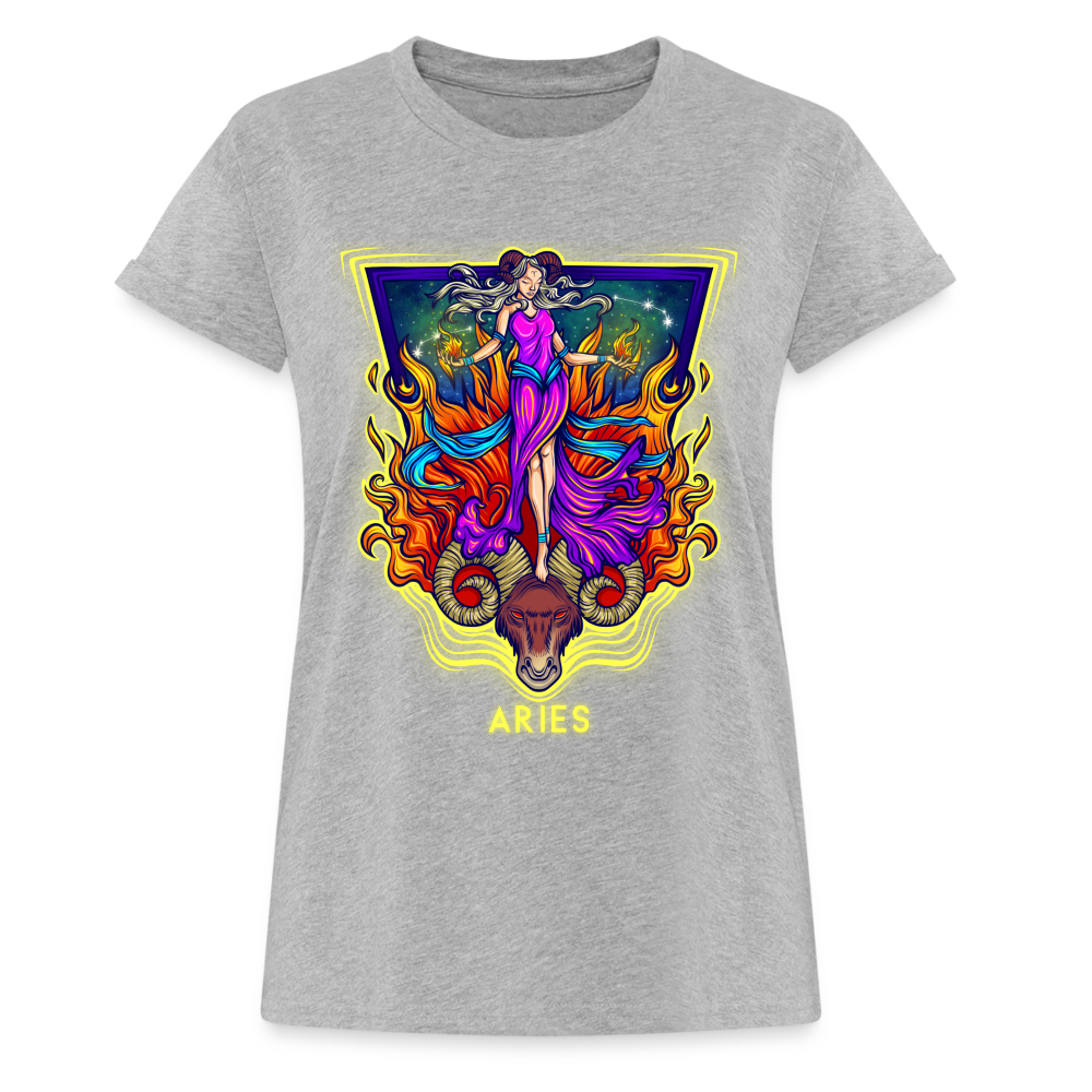 Women's Cosmic Aries Relaxed Fit T-Shirt - heather gray