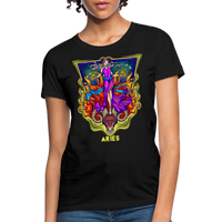 Thumbnail for Women's Cosmic Aries Design T-Shirt - black