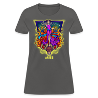 Thumbnail for Women's Cosmic Aries Design T-Shirt - charcoal