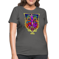 Thumbnail for Women's Cosmic Aries Design T-Shirt - charcoal