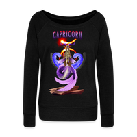 Thumbnail for Women's Astral Capricorn Wideneck Sweatshirt - black