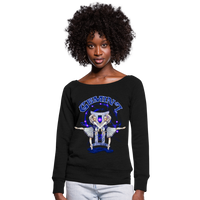 Thumbnail for Women's Astral Gemini Wideneck Sweatshirt - black