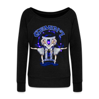 Thumbnail for Women's Astral Gemini Wideneck Sweatshirt - black