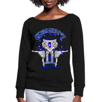 Thumbnail for Women's Astral Gemini Wideneck Sweatshirt - black