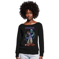 Thumbnail for Women's Astral Aquarius Wideneck Sweatshirt - black