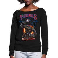 Thumbnail for Women's Astral Taurus Wideneck Sweatshirt - black