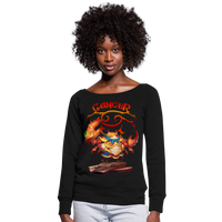 Thumbnail for Women's Astral Cancer Wideneck Sweatshirt - black