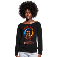 Thumbnail for Women's Astral Aries Wideneck Sweatshirt - black