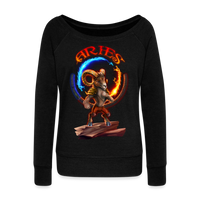 Thumbnail for Women's Astral Aries Wideneck Sweatshirt - black