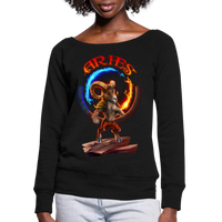 Thumbnail for Women's Astral Aries Wideneck Sweatshirt - black