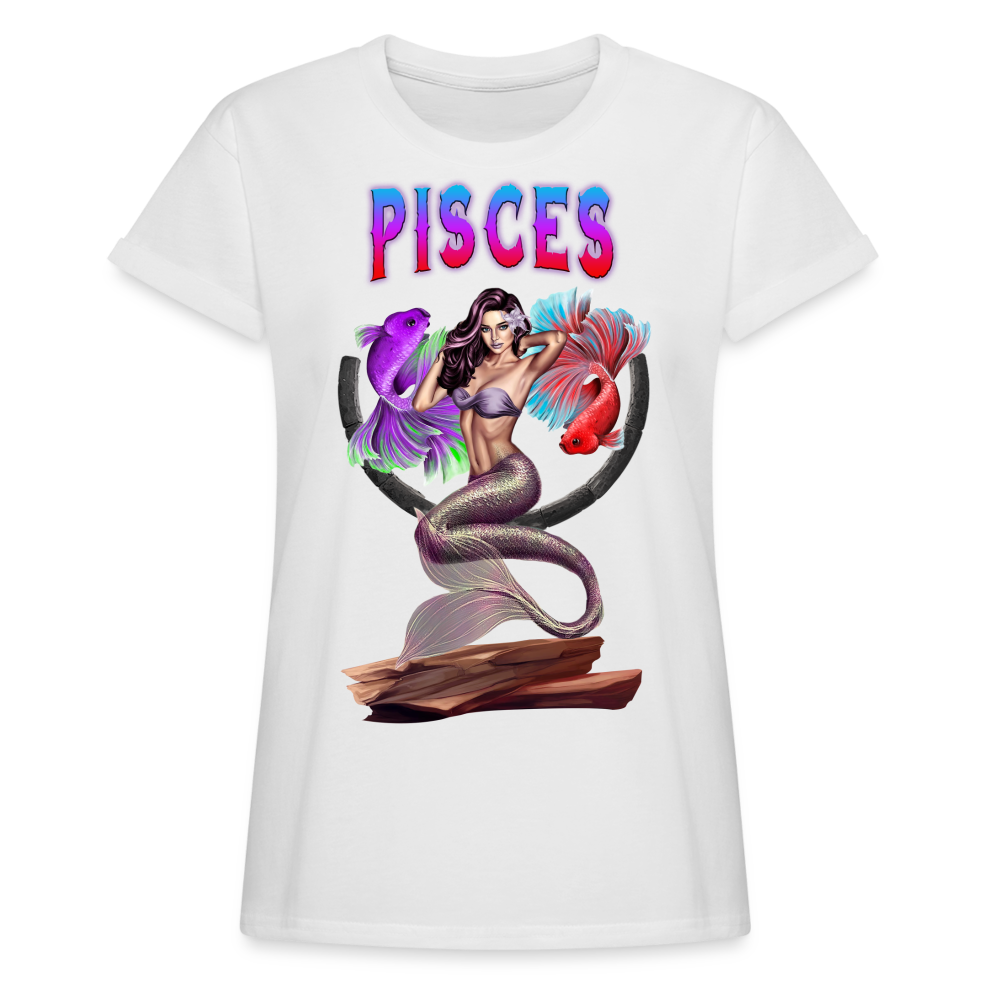 Women's Astral Pisces Relaxed Fit T-Shirt - white