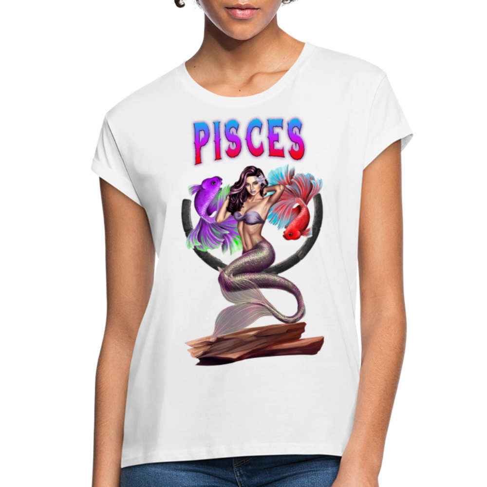 Women's Astral Pisces Relaxed Fit T-Shirt - white