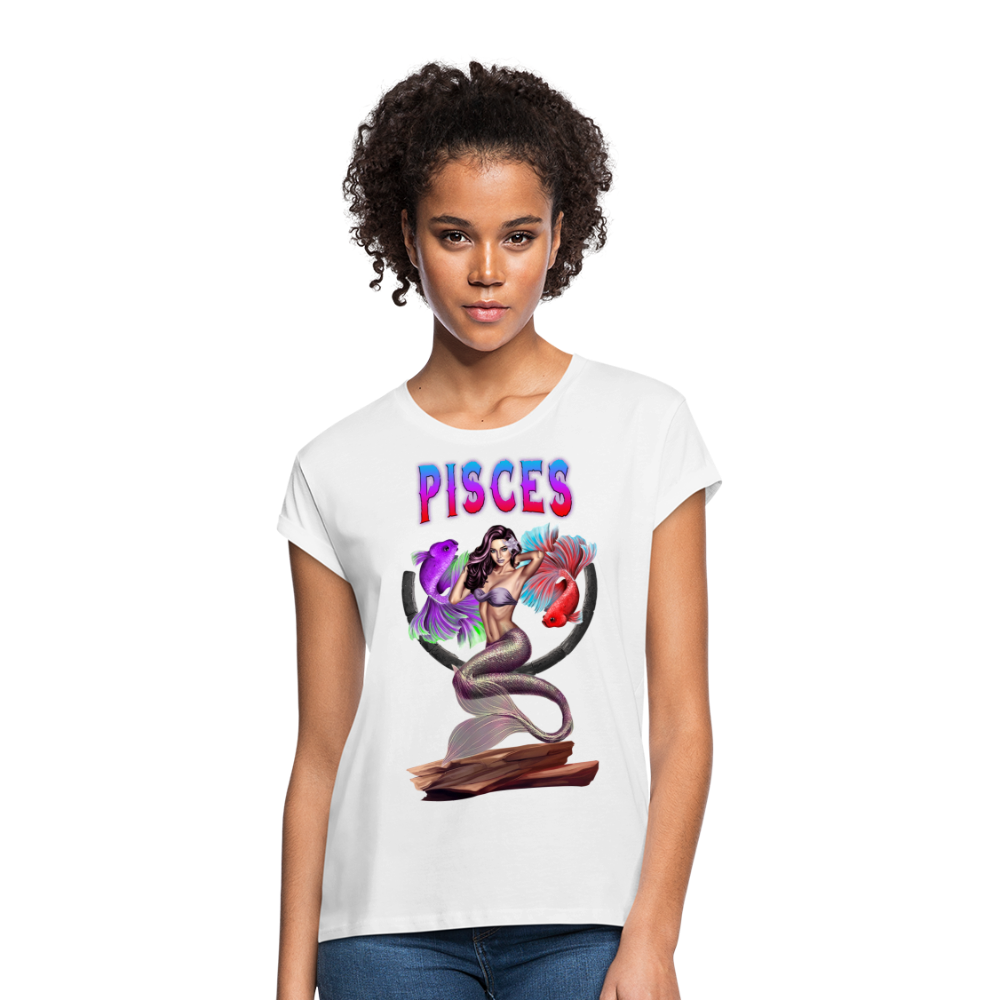 Women's Astral Pisces Relaxed Fit T-Shirt - white