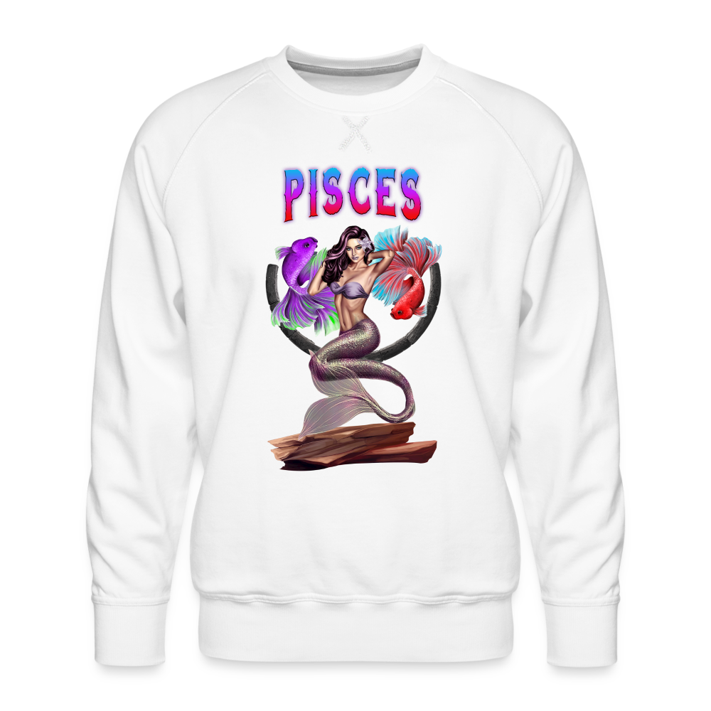 Men’s Astral Pisces Premium Sweatshirt - white