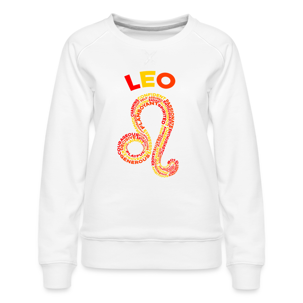 Women's Power Words Leo Premium Sweatshirt - white