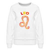 Thumbnail for Women's Power Words Leo Premium Sweatshirt - white