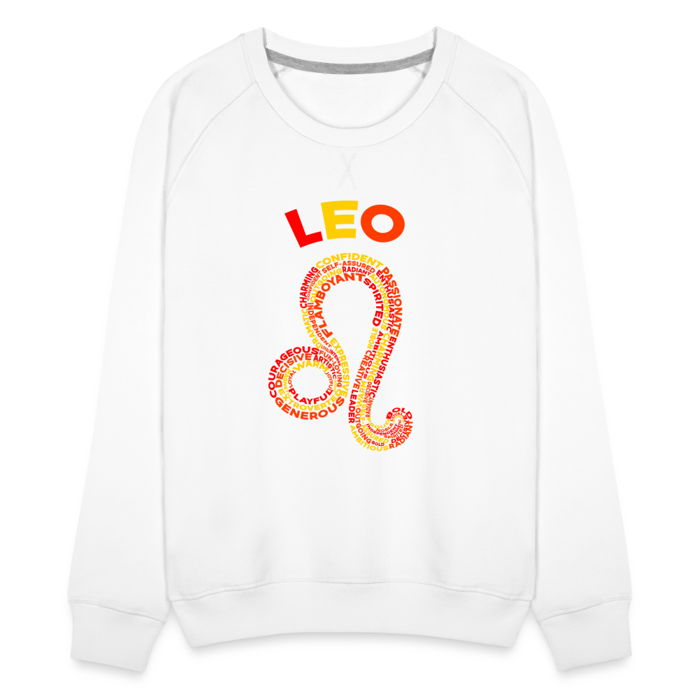 Women's Power Words Leo Premium Sweatshirt - white