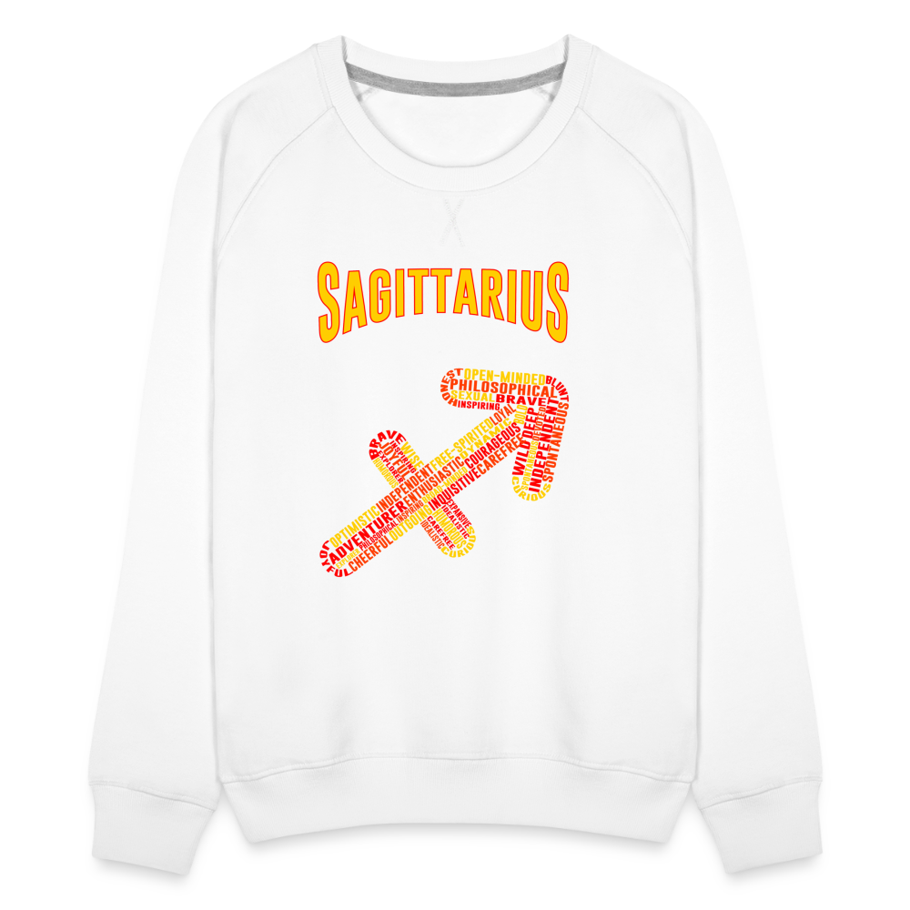 Women's Power Words Sagittarius Premium Sweatshirt - white